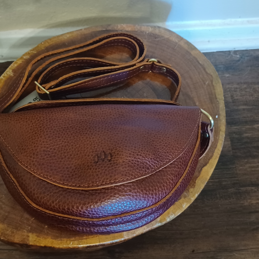 Nutmeg Brown Portland Leather Goods Small Koala Crossbody Bag